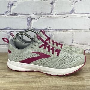 Brooks Revel 5 Running Shoes Women's 8.5 Gray Purple Athletic Gym Sneakers Pink
